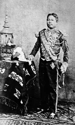 König Norodom von Kambodscha in siamesischer Militäruniform, 1861